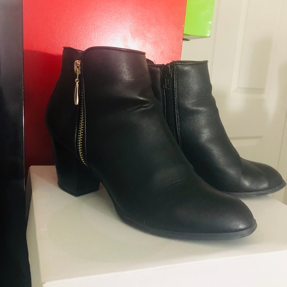Style & Co leather ankle boots booties black - Picture 3 of 3